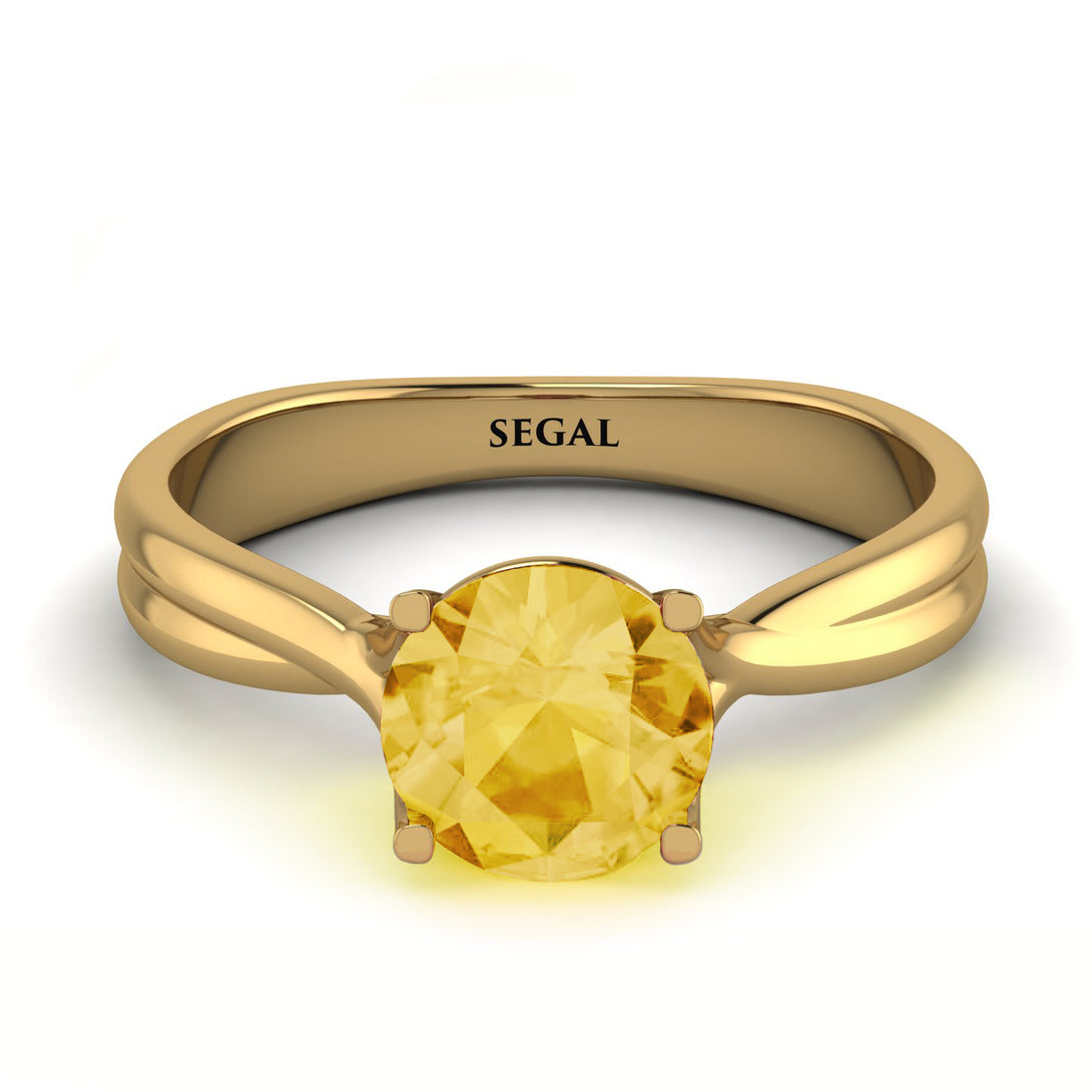 Solitaire Twist Shank Citrine Ring - Eleanor No. 601
