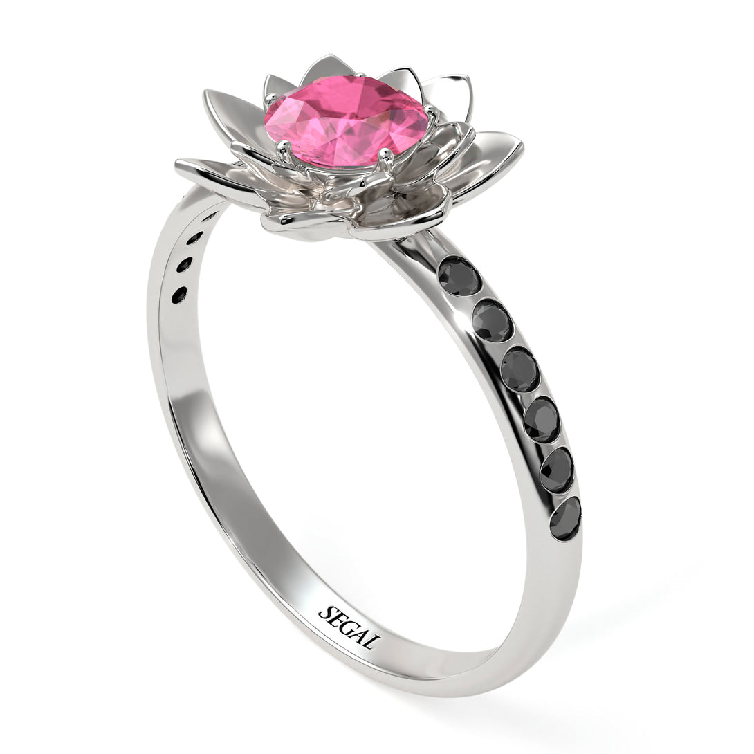 Lotus Flower Pink Moissanite ring - Lotus no. 806