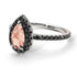 Pear Shaped Halo Morganite Ring - Janet No. 906