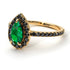 Pear Shaped Halo Emerald Ring - Janet No. 22