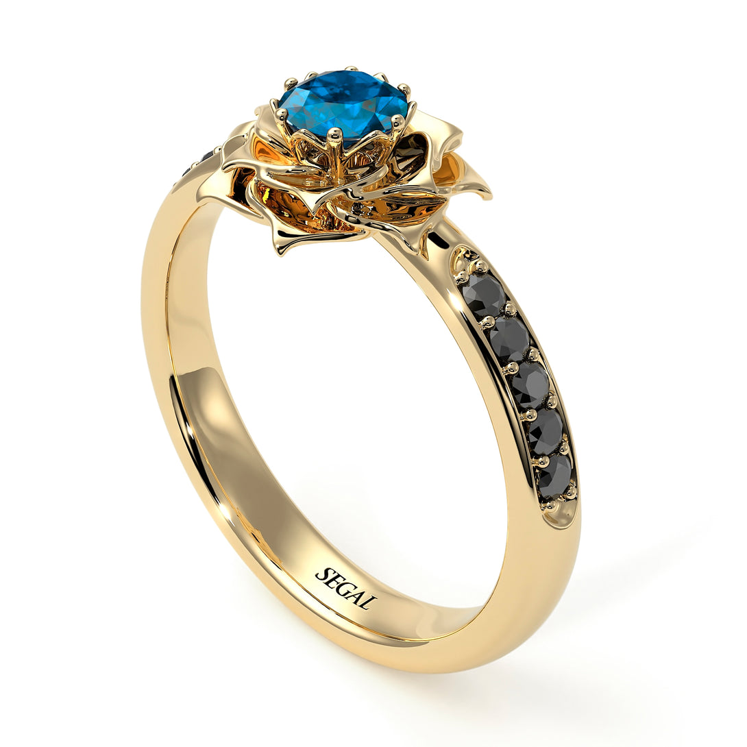 A lady's Rose Blue Topaz Ring- Elena no. 504