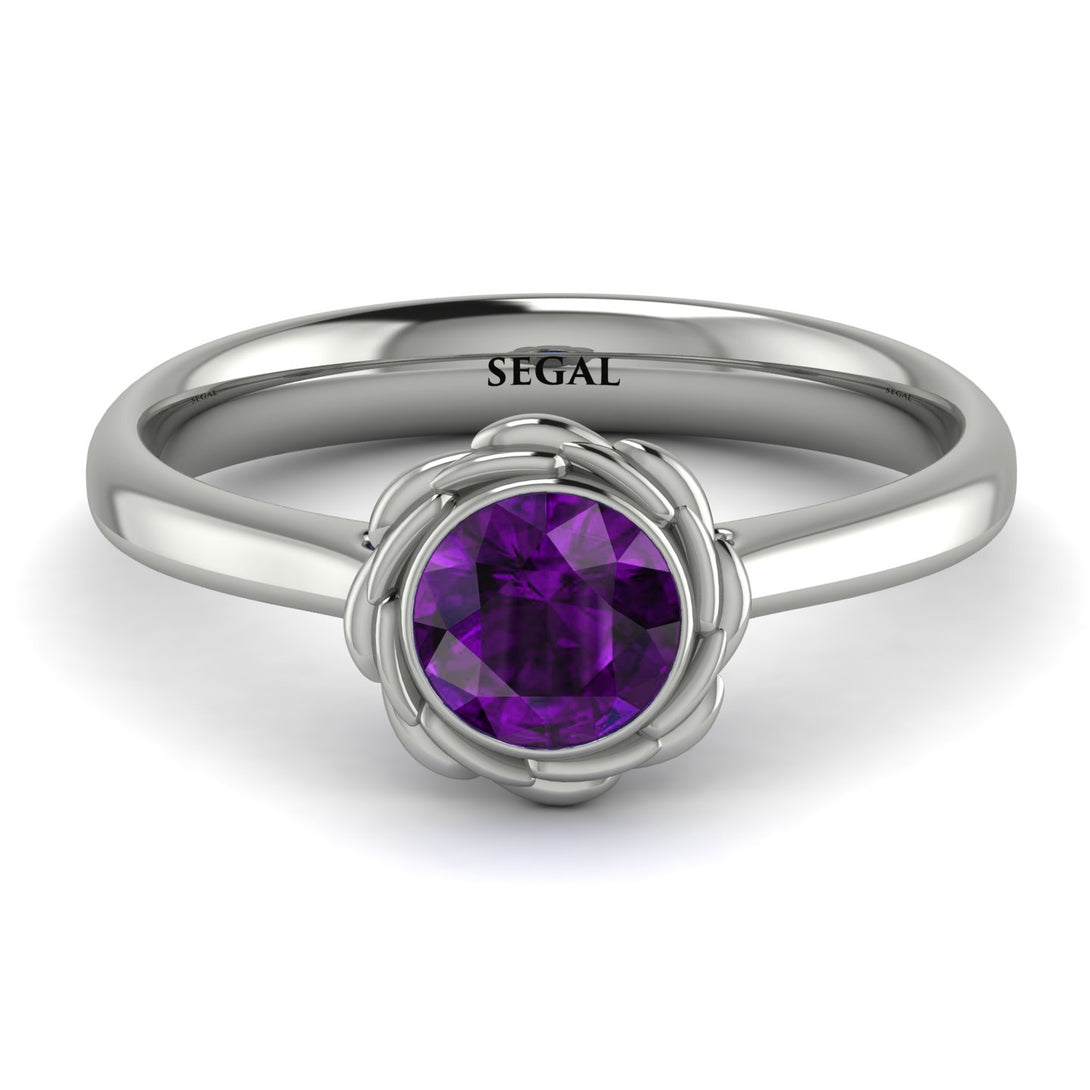 Solitaire Minimalist Amethyst Ring - Eden No. 303
