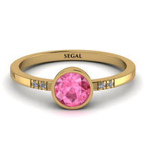 Bezel Minimalist Pink Moissanite Ring - Kinsley No. 801 image 1