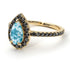 Pear Shaped Halo Aquamarine Ring - Janet No. 404