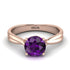 Solitaire Twist Shank Amethyst Ring - Eleanor No. 302