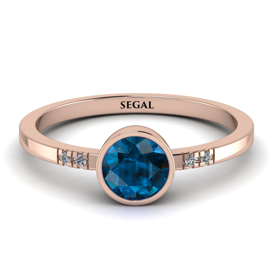 Bezel Minimalist Blue Topaz Ring - Kinsley No. 502