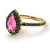 Pear Shaped Halo Pink Moissanite Ring - Janet No. 804