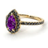Pear Shaped Halo Amethyst Ring - Janet No. 304