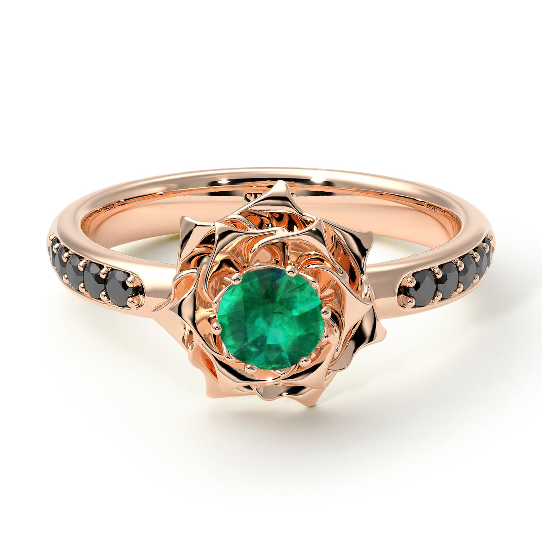 A lady's Rose Emerald Ring - Elena no. 20