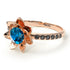 Lotus Flower Blue Topaz ring - Lotus no. 505
