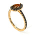 Pear Shaped Halo Brown Diamond Ring - Janet No. 1104