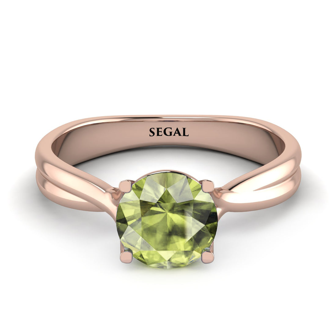 Solitaire Twist Shank Peridot Ring - Eleanor No. 702