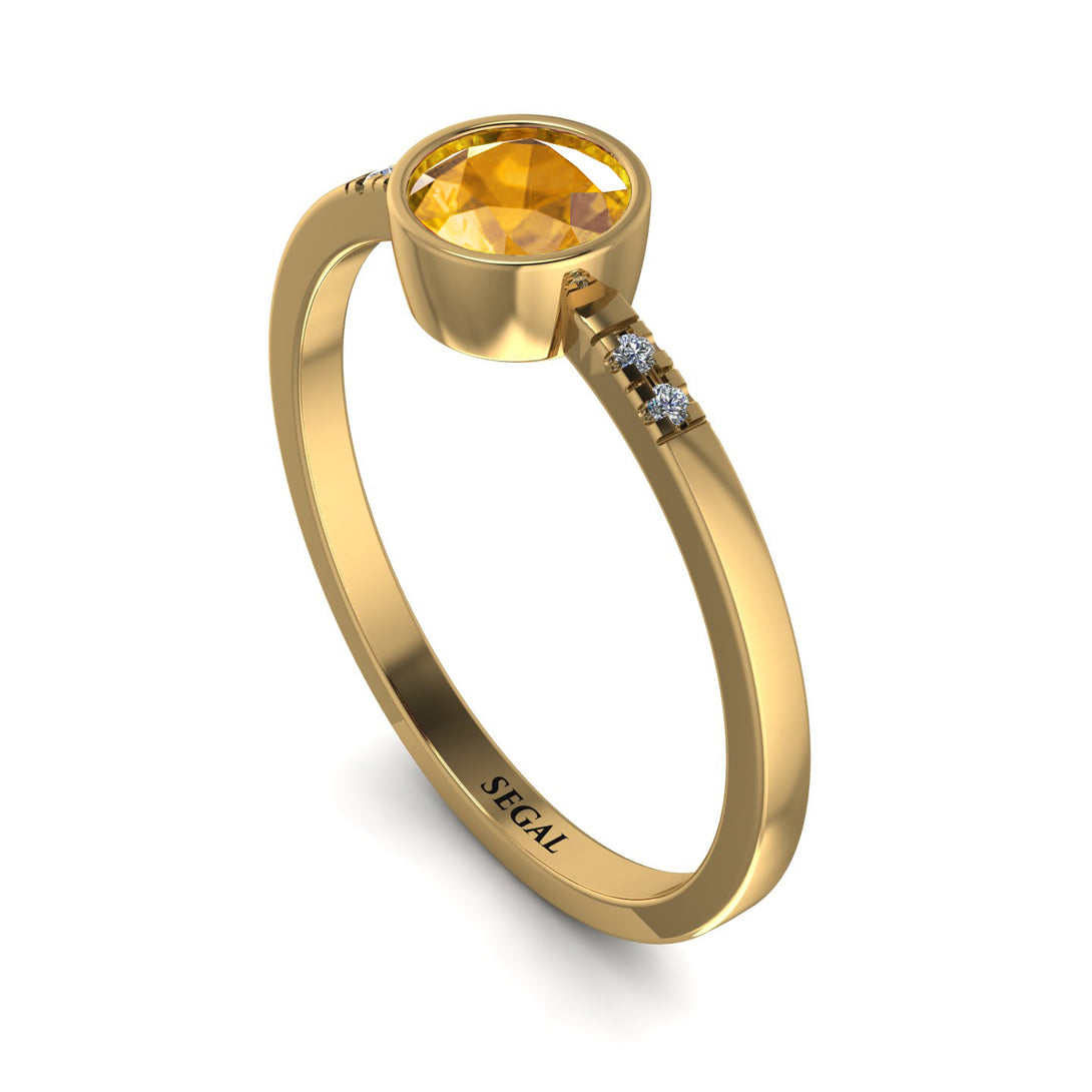 Bezel Minimalist Yellow Diamond Ring - Kinsley No. 1001