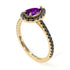 Pear Shaped Halo Amethyst Ring - Janet No. 304
