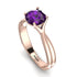 Solitaire Twist Shank Amethyst Ring - Eleanor No. 302