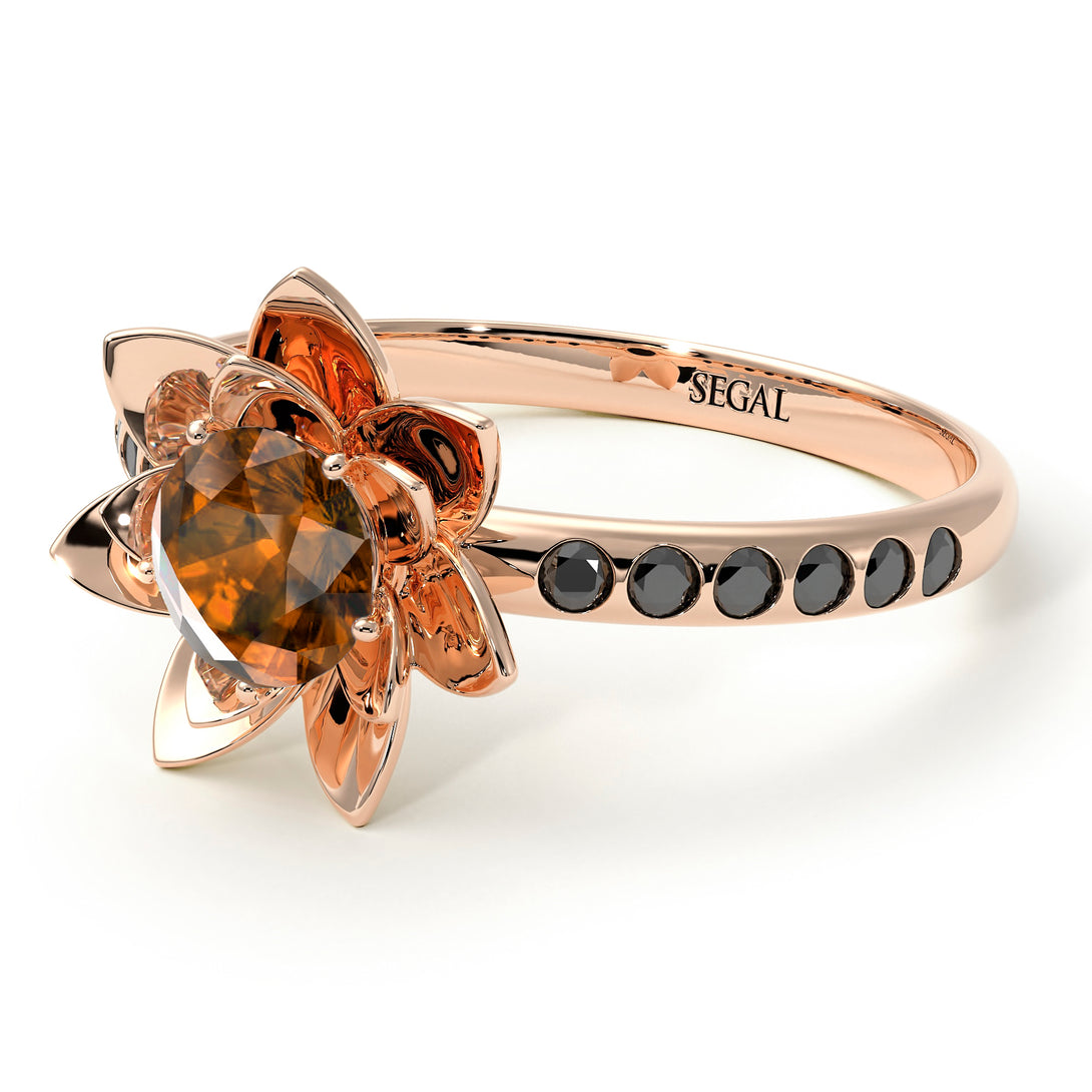 Lotus Flower Brown Diamond ring - Lotus no. 1105