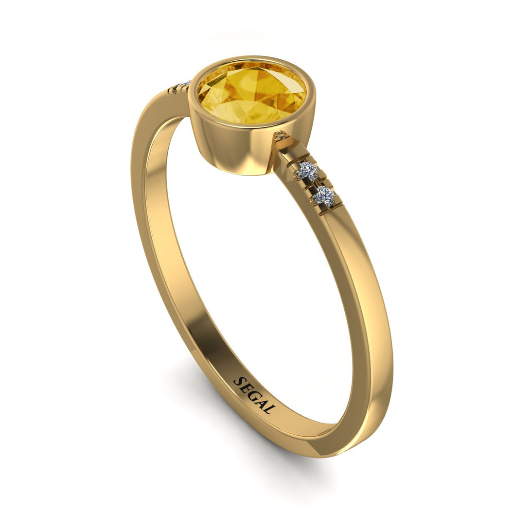 Bezel Minimalist Citrine Ring - Kinsley No. 601