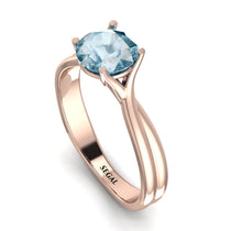 Solitaire Twist Shank Aquamarine Ring - Eleanor No. 402 image 1