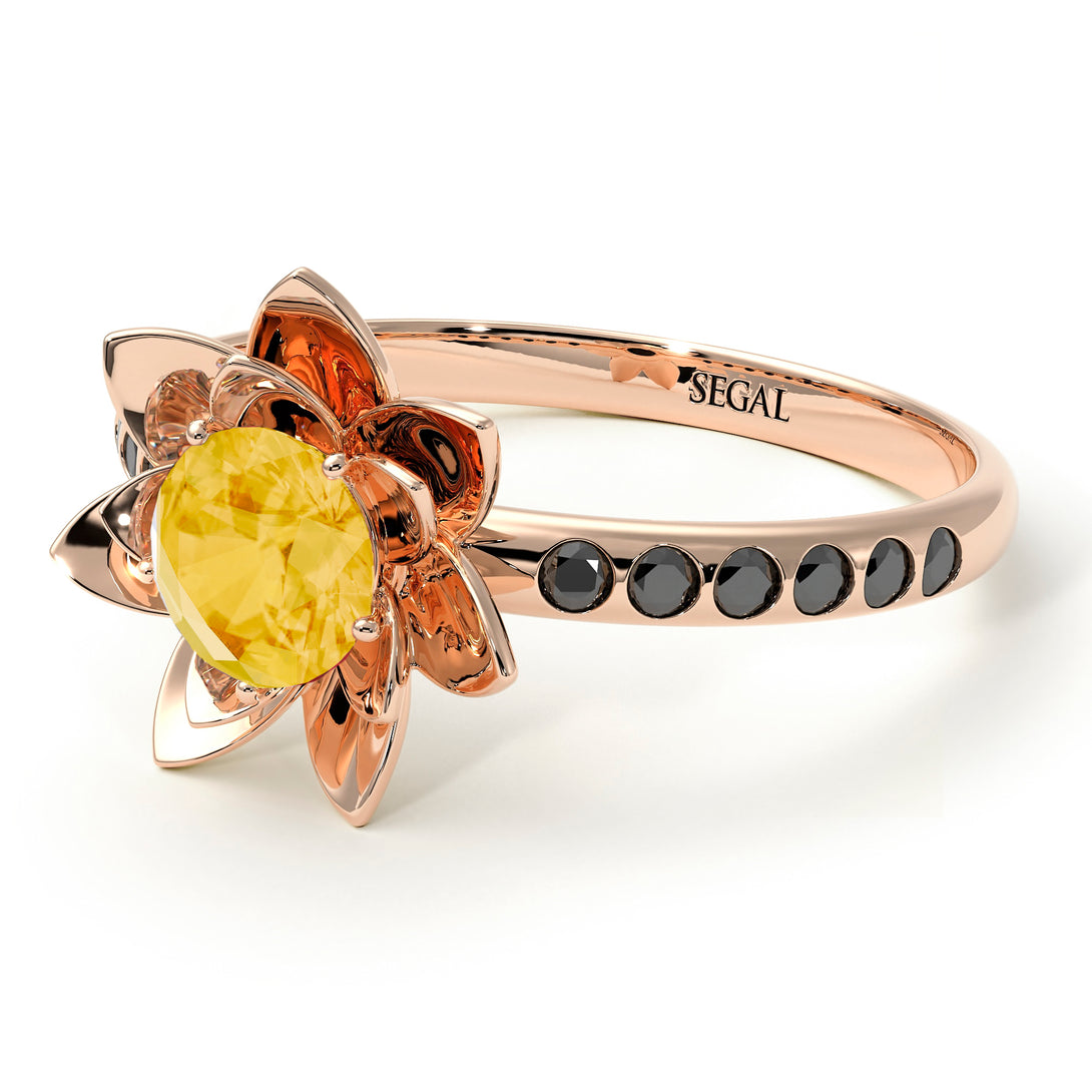 Lotus Flower Citrine ring - Lotus no. 605