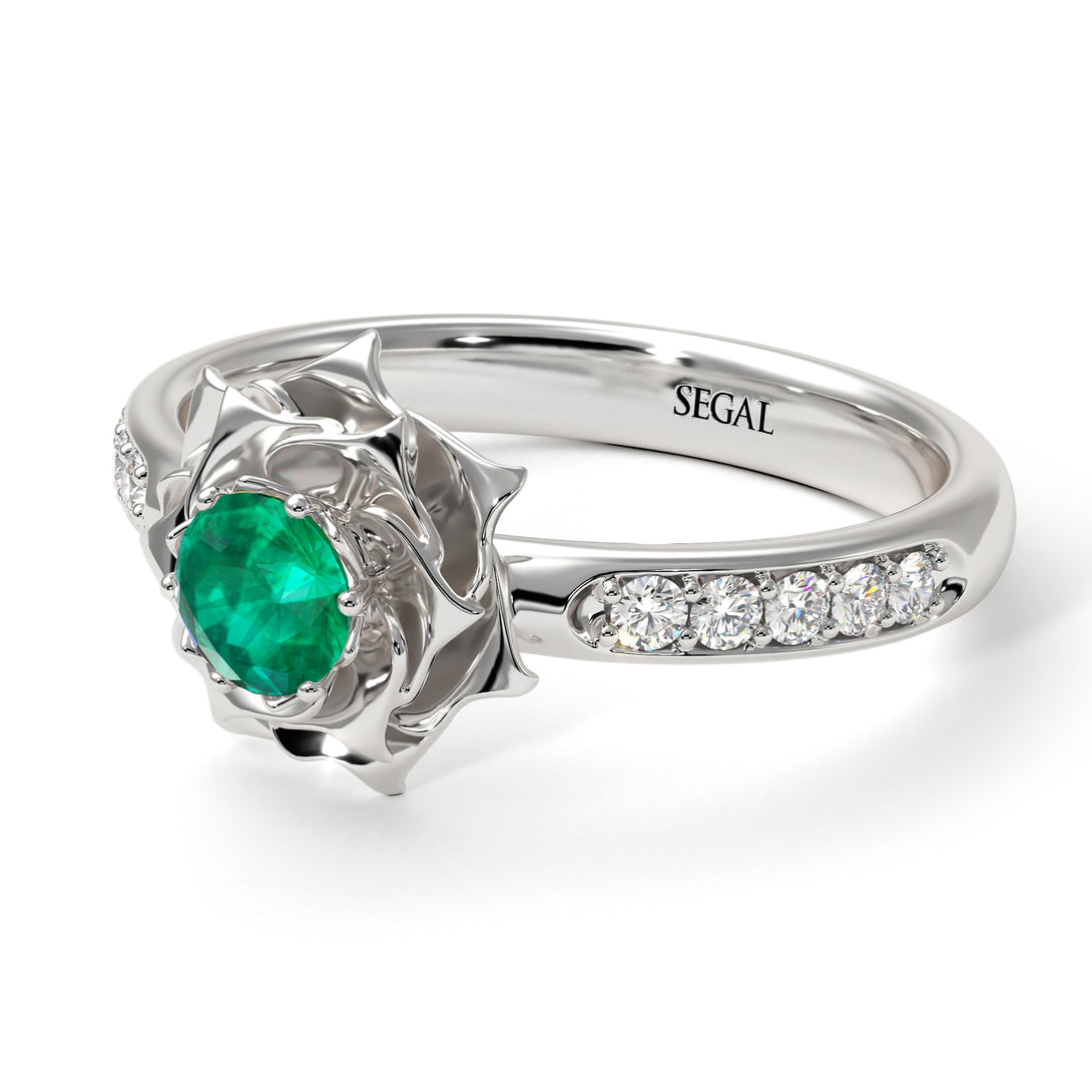 A lady's Rose Emerald Engagement Ring - Elena no. 18