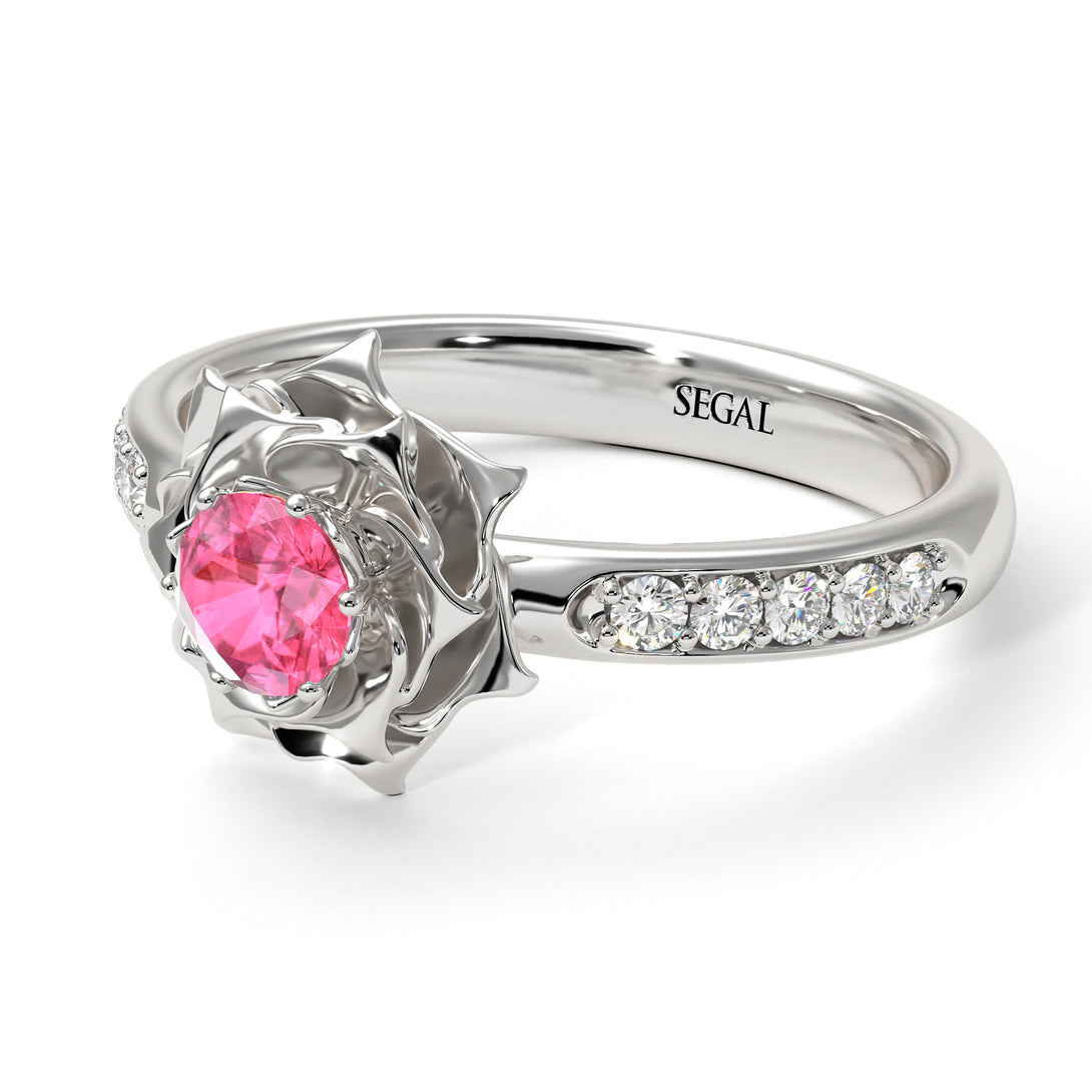 A lady's Rose Pink Moissanite Ring- Elena no. 803