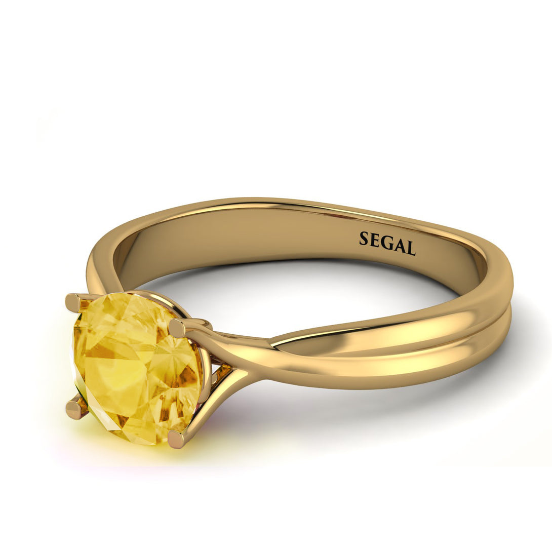Solitaire Twist Shank Citrine Ring - Eleanor No. 601