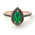 Pear Shaped Halo Emerald Ring - Janet No. 23