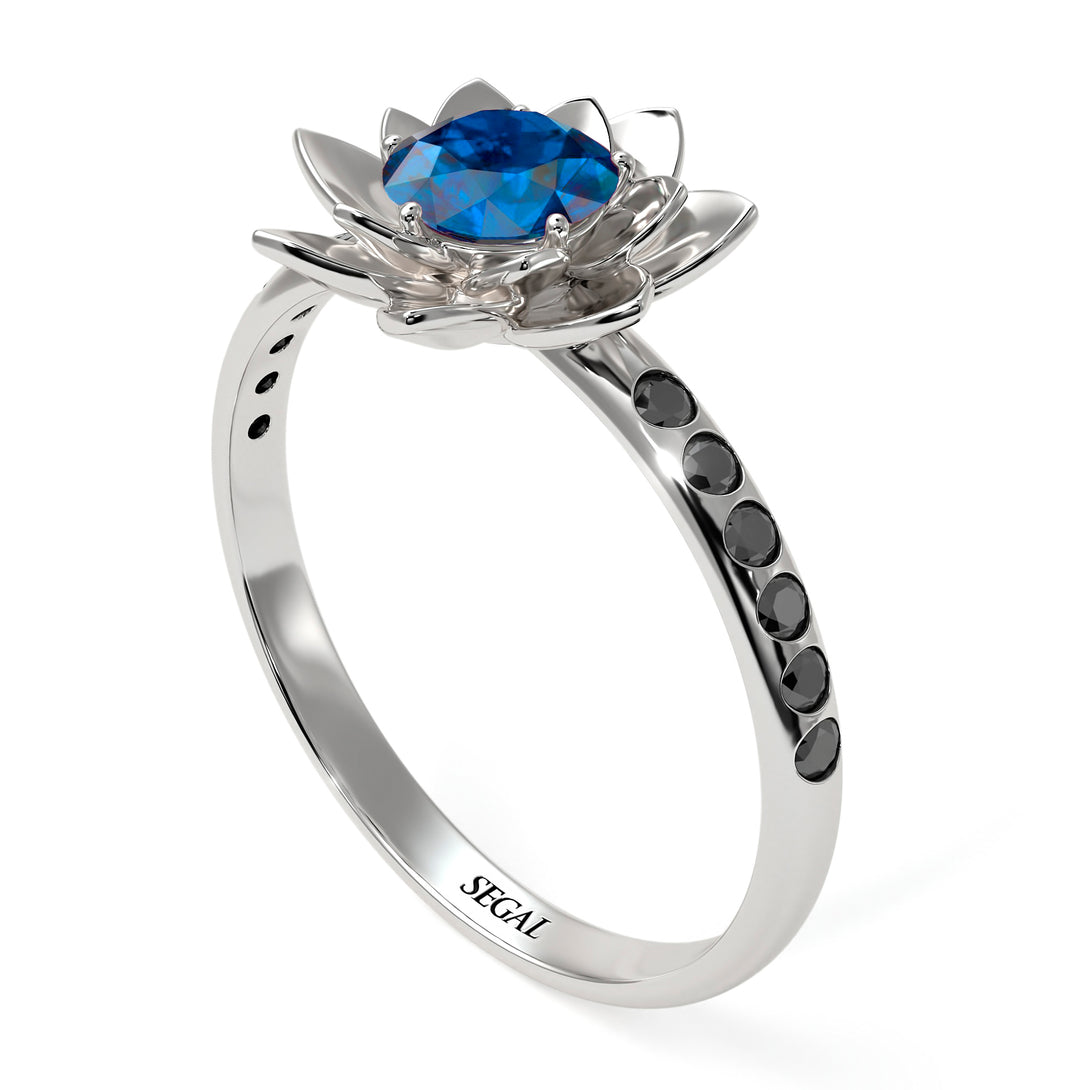 Lotus Flower Blue Topaz ring - Lotus no. 506