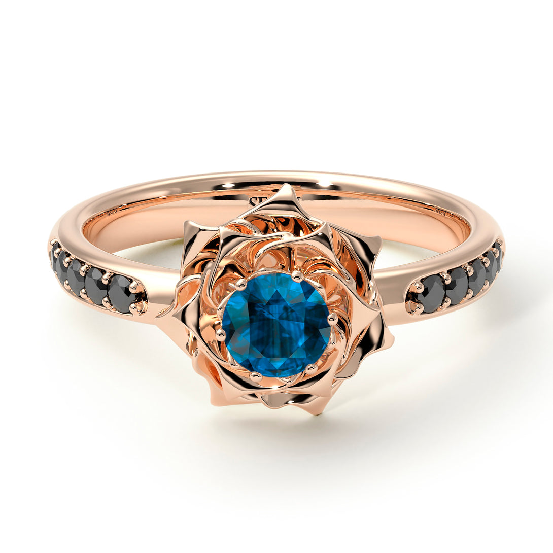 A lady's Rose Blue Topaz Ring- Elena no. 505