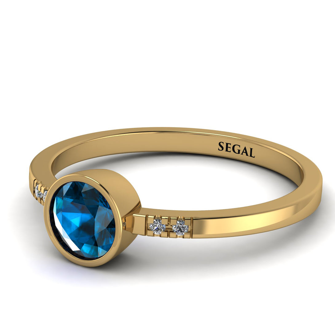 Bezel Minimalist Blue Topaz Ring - Kinsley No. 501