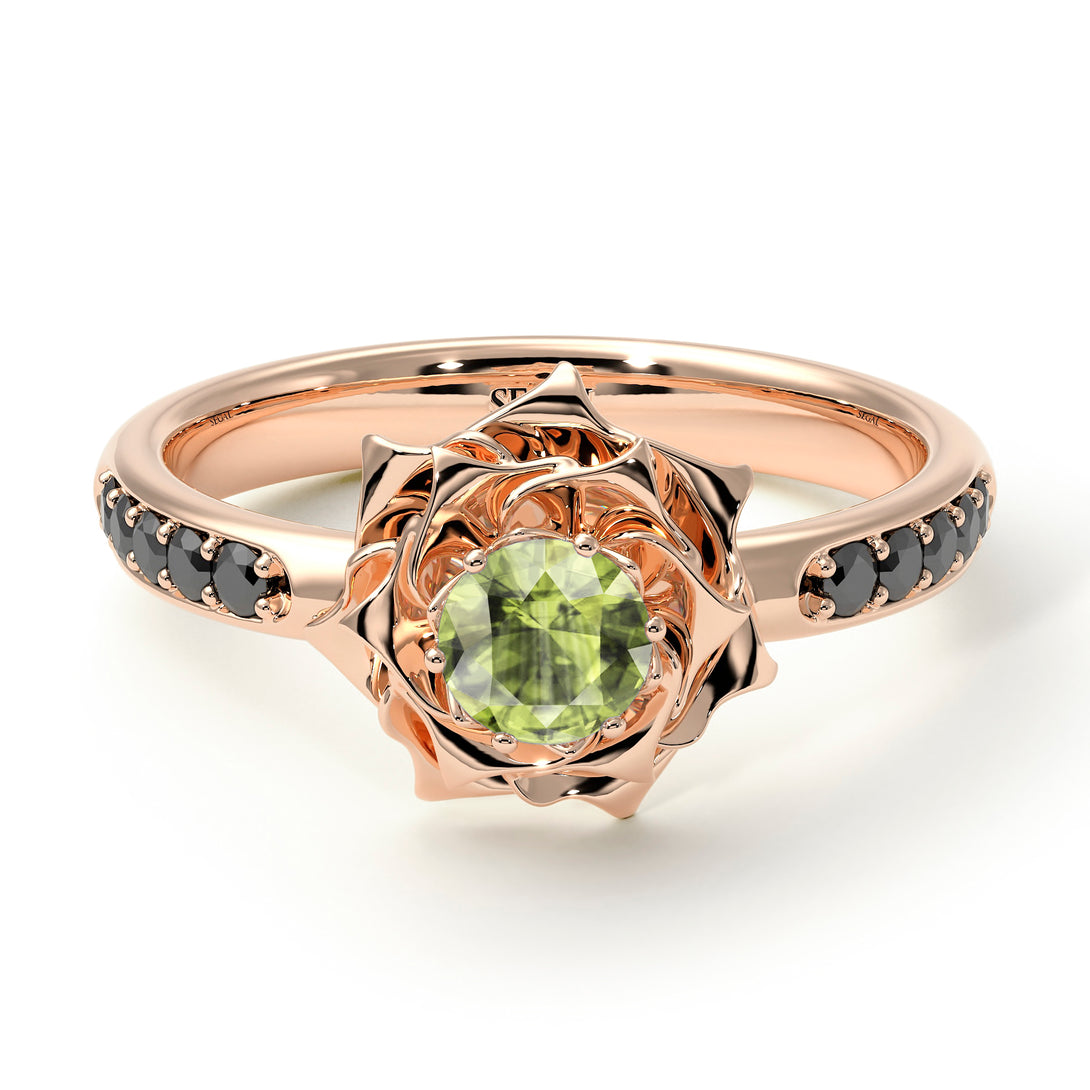 A lady's Rose Peridot Ring- Elena no. 705