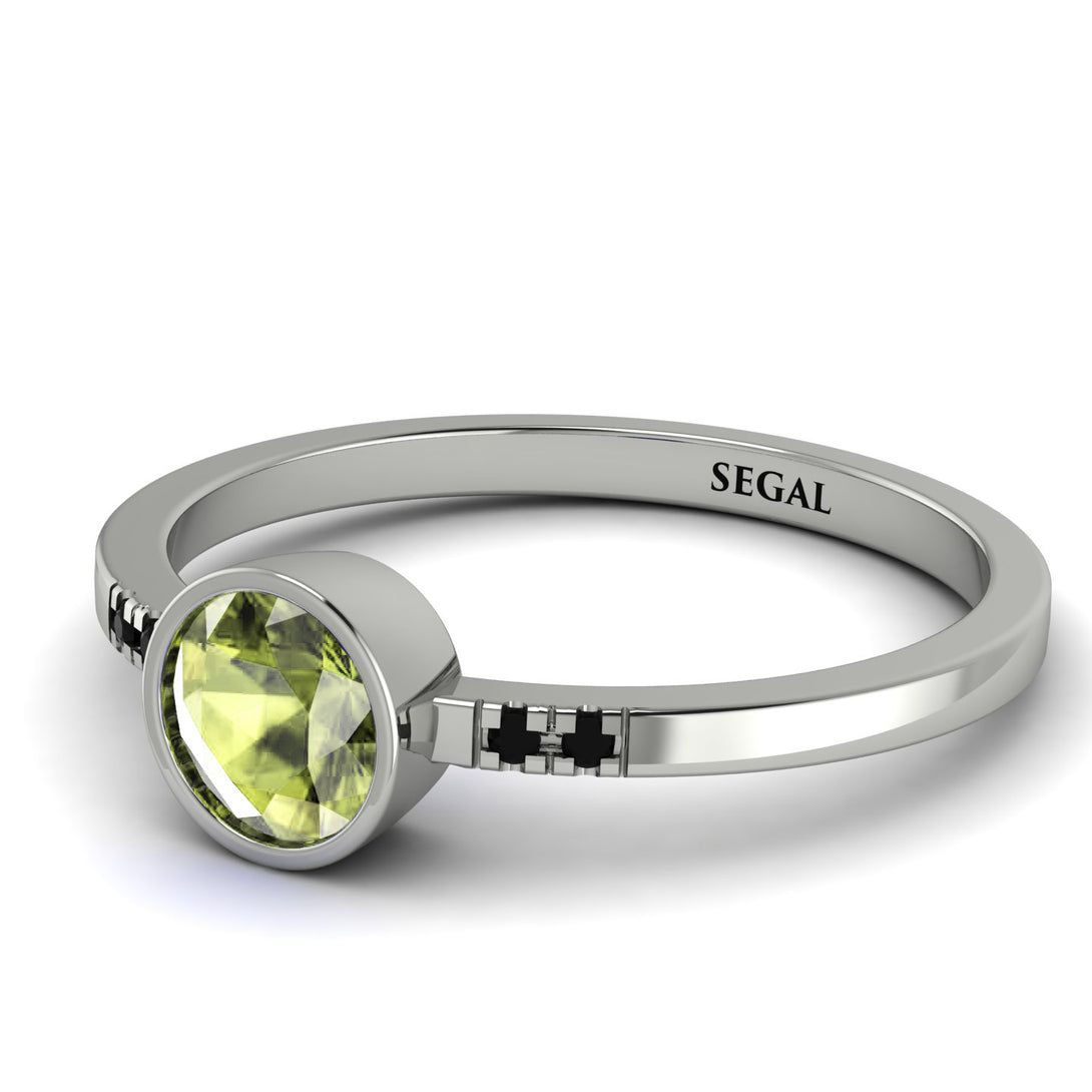 Bezel Minimalist Peridot Ring - Kinsley No. 706