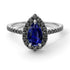Pear Shaped Halo Sapphire Ring - Janet No. 30