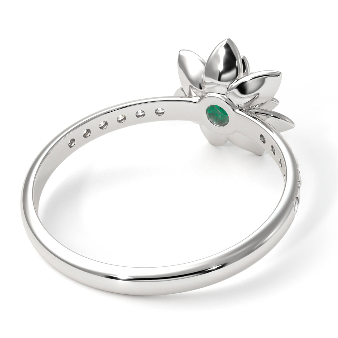 Lotus Flower Emerald ring - Lotus no. 21