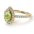 Pear Shaped Halo Peridot Ring - Janet No. 701