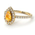 Pear Shaped Halo Yellow Diamond Ring - Janet No. 1001