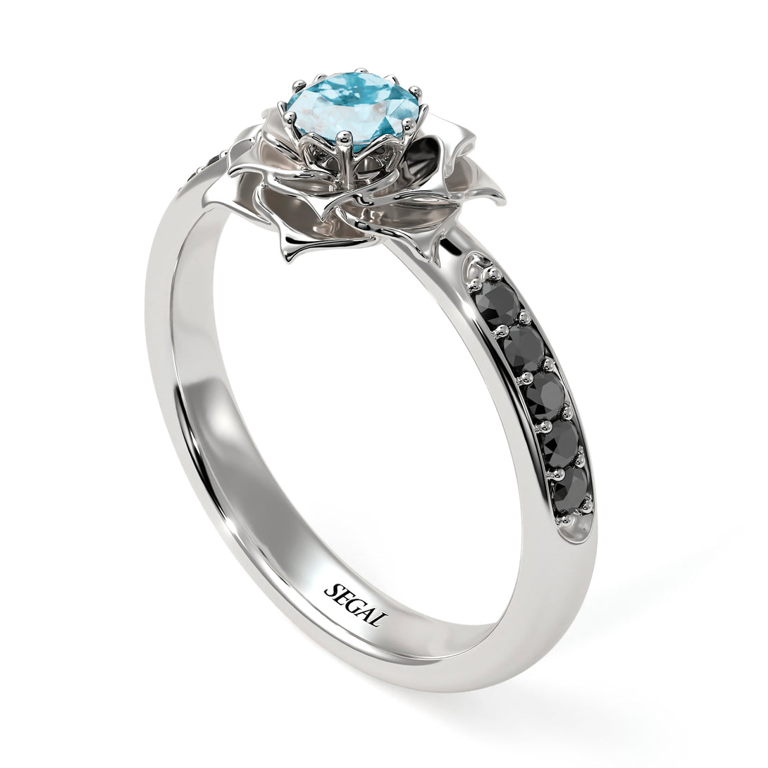A lady's Rose Aquamarine Ring- Elena no. 406