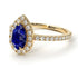 Pear Shaped Halo Sapphire Ring - Janet No. 25
