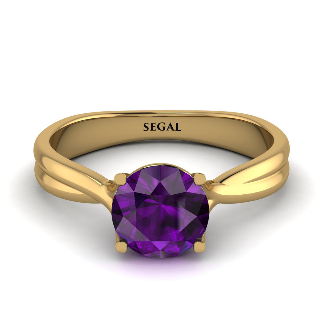 Solitaire Twist Shank Amethyst Ring - Eleanor No. 301