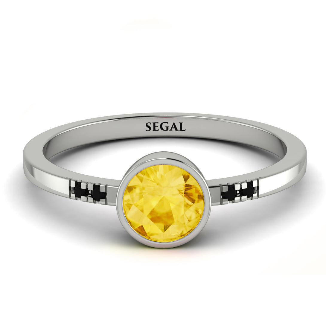 Bezel Minimalist Citrine Ring - Kinsley No. 606