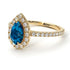 Pear Shaped Halo Blue Topaz Ring - Janet No. 501
