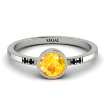 Bezel Minimalist Yellow Diamond Ring - Kinsley No. 1006 image 1