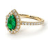 Pear Shaped Halo Emerald Ring - Janet No. 19