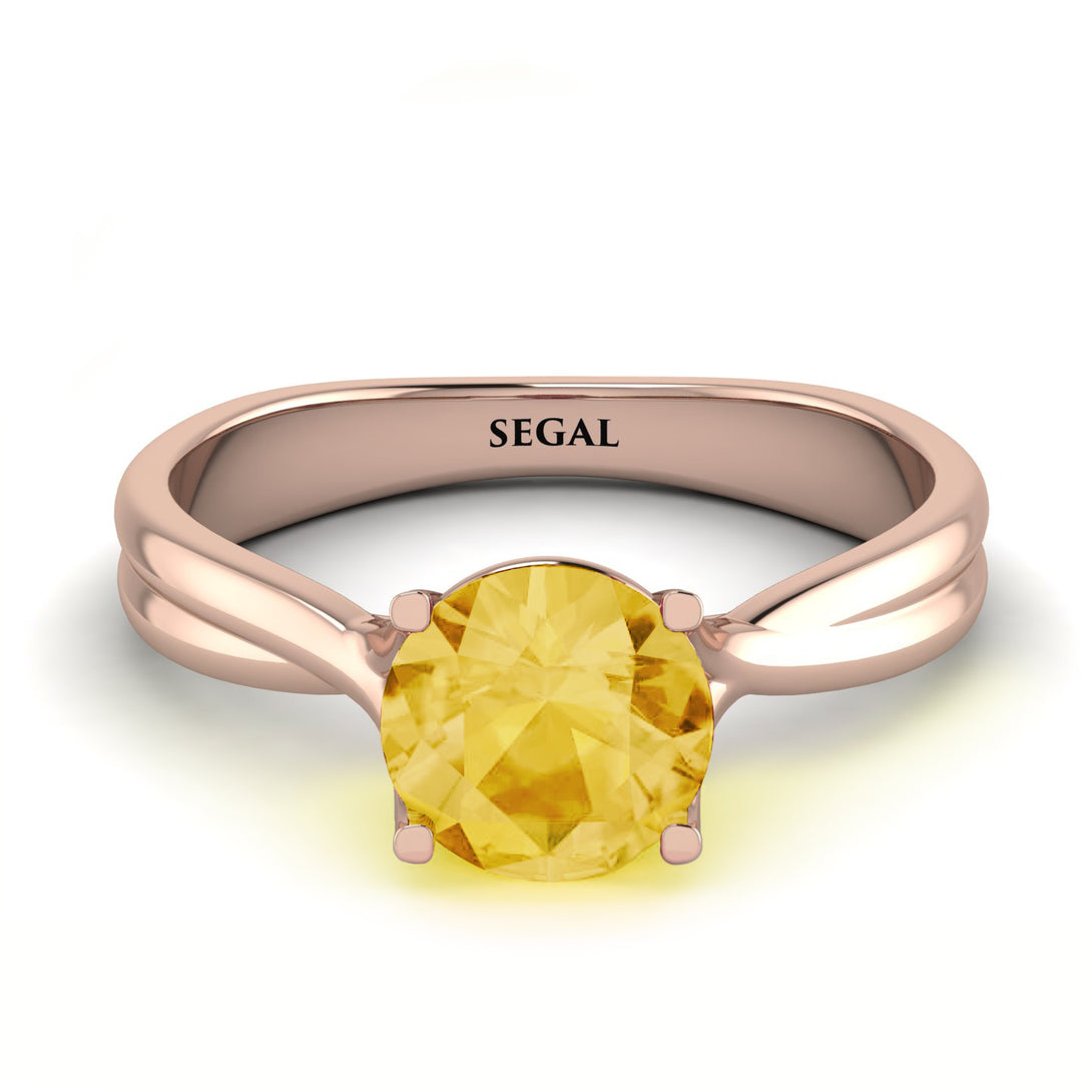 Solitaire Twist Shank Citrine Ring - Eleanor No. 602