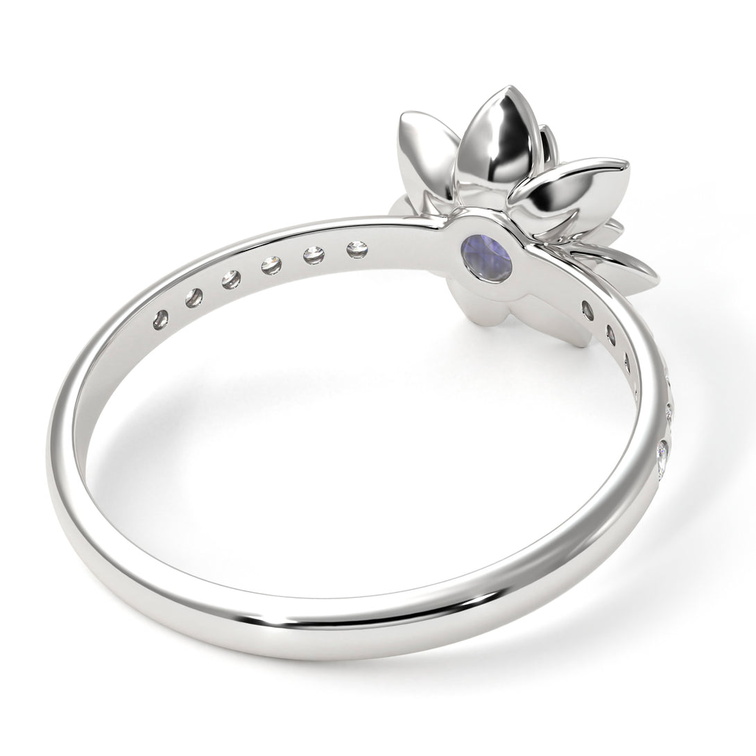 Lotus Flower Tanzanite ring - Lotus no. 203