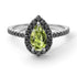 Pear Shaped Halo Peridot Ring - Janet No. 706