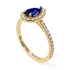 Pear Shaped Halo Sapphire Ring - Janet No. 25
