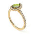 Pear Shaped Halo Peridot Ring - Janet No. 701
