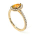Pear Shaped Halo Yellow Diamond Ring - Janet No. 1001