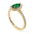 Pear Shaped Halo Emerald Ring - Janet No. 19